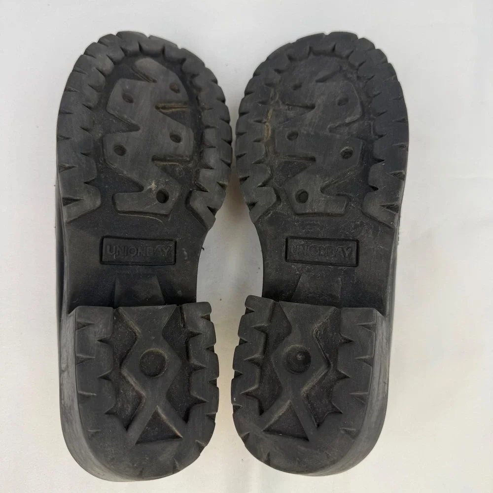 Unionbay Penney-U Black Chunky Lug Sole Penny Loafers Y2K 90s Style Womens 6M